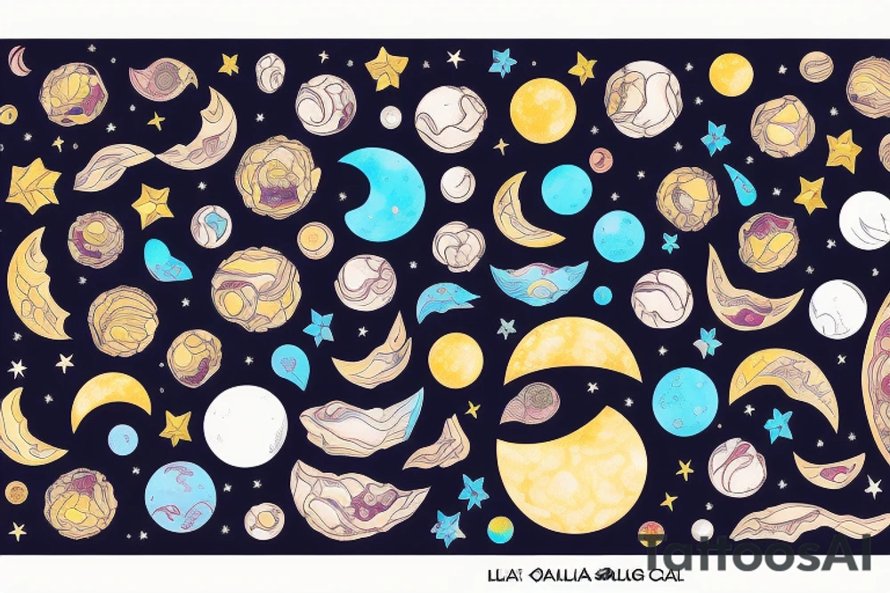 Luna sol galaxia tattoo idea