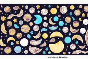 Luna sol galaxia tattoo idea