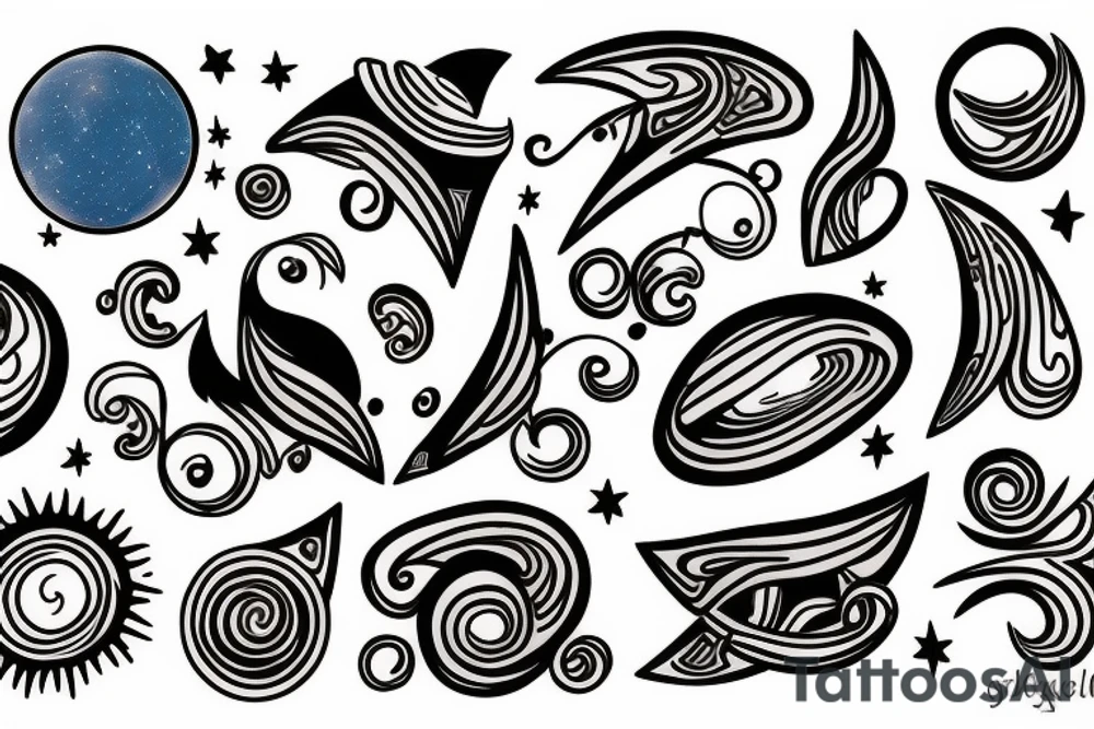 Luna sol galaxia tattoo idea