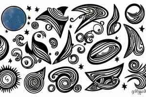 Luna sol galaxia tattoo idea