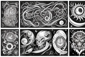Luna sol galaxia tattoo idea