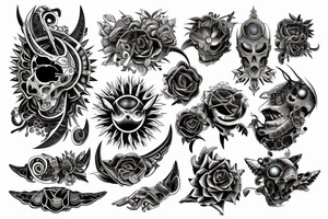 Luna y sol con nombres tattoo idea