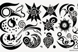 Luna y sol con nombres tattoo idea