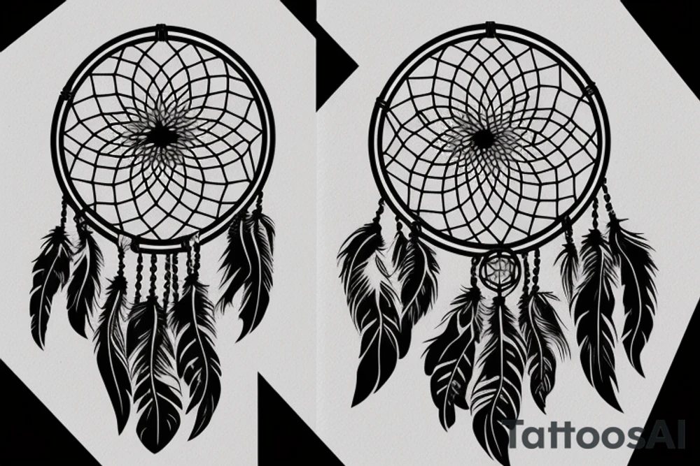 dream catcher rip cage tattoo idea