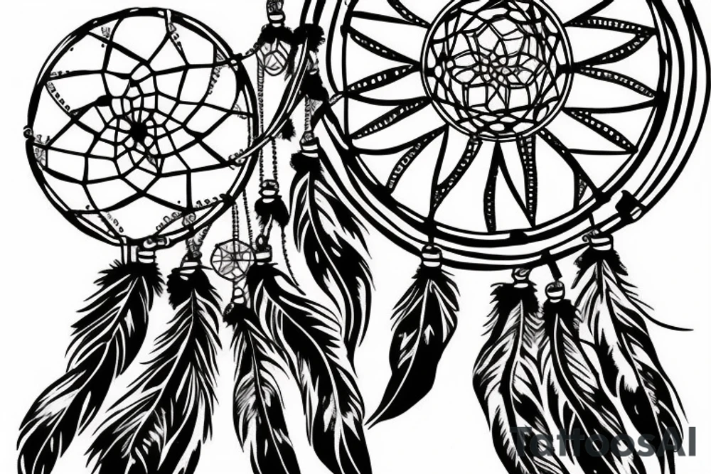 dream catcher rip cage tattoo idea