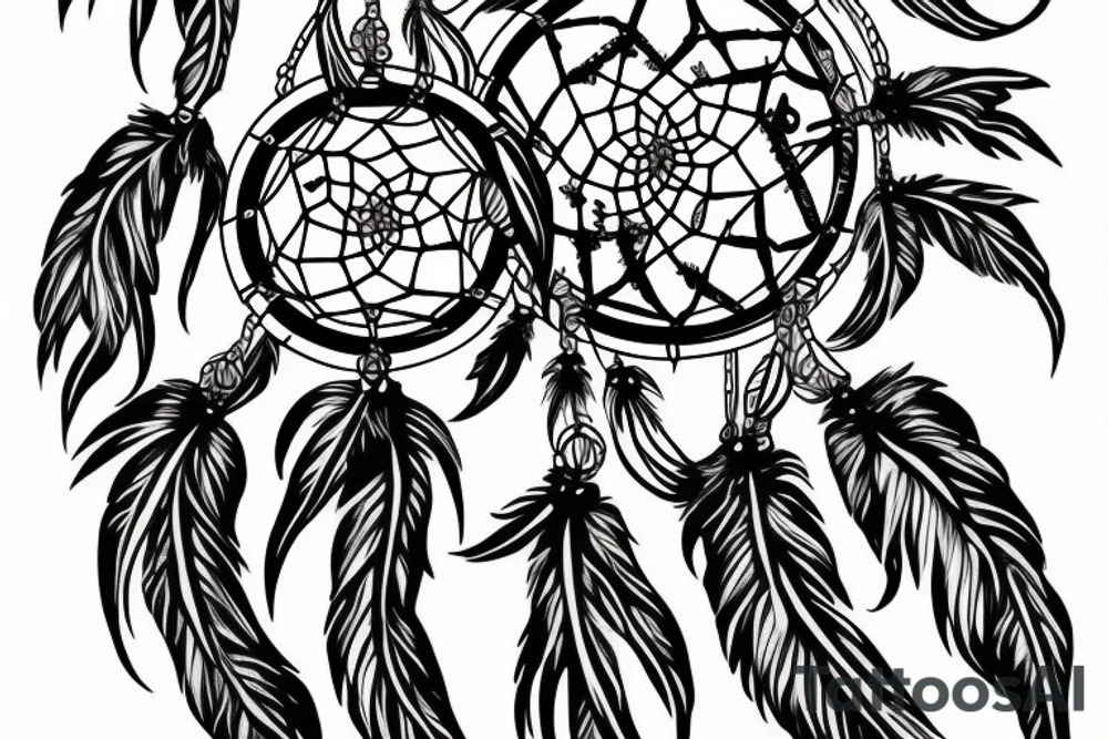 dream catcher rip cage tattoo idea