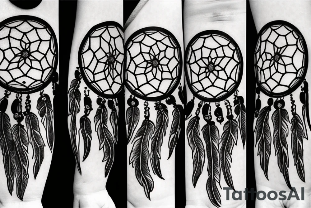 dream catcher rip cage tattoo idea