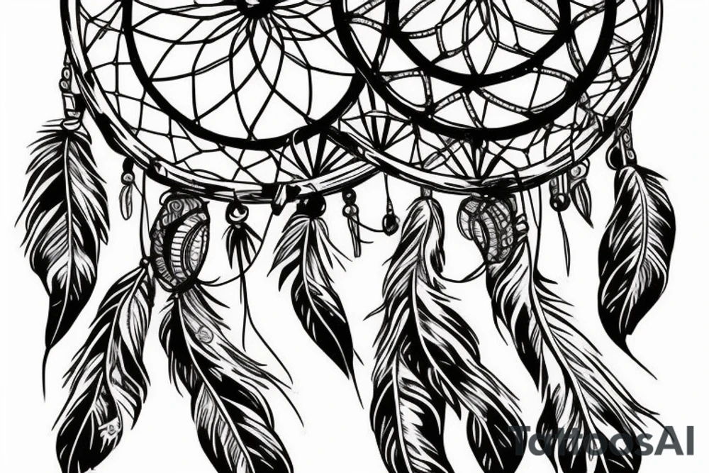 dream catcher rip cage tattoo idea