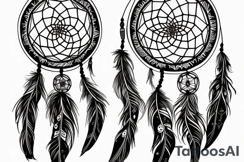 thin dream catcher for rib cage tattoo idea