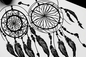 thin dream catcher for rib cage tattoo idea