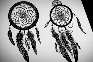 feathery dream catcher tattoo idea