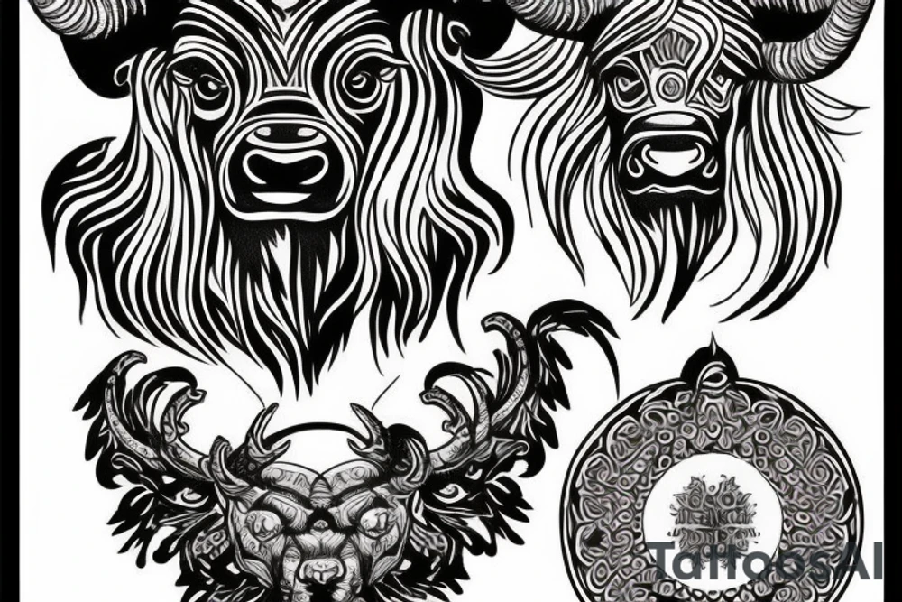 highland bull tattoo idea