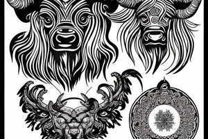 highland bull tattoo idea
