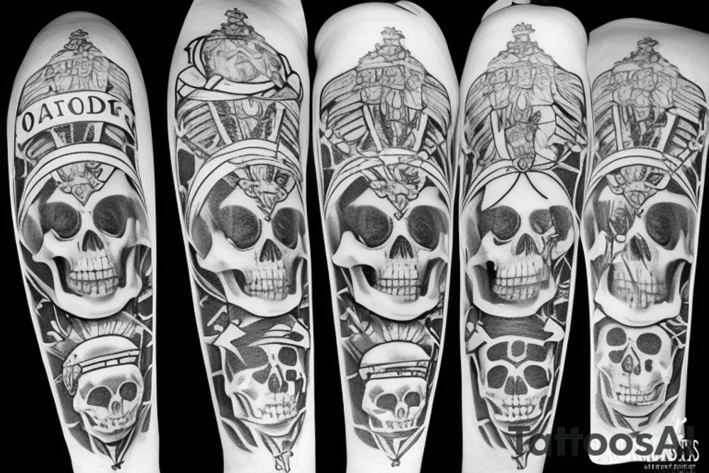 Skeleton dressed as the pope tattoo idea