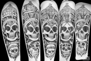 Skeleton dressed as the pope tattoo idea
