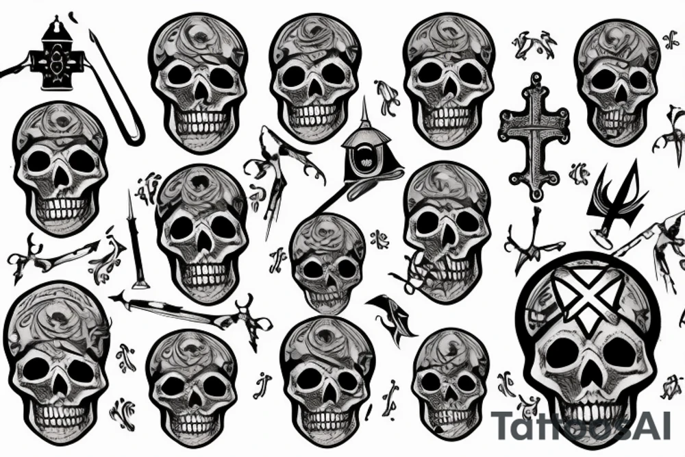 Skeleton dressed as the pope tattoo idea