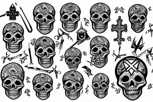 Skeleton dressed as the pope tattoo idea