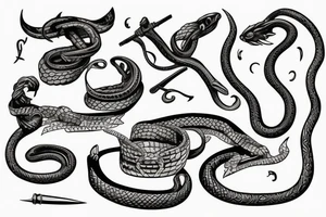 snake wrapped around a sword tattoo idea