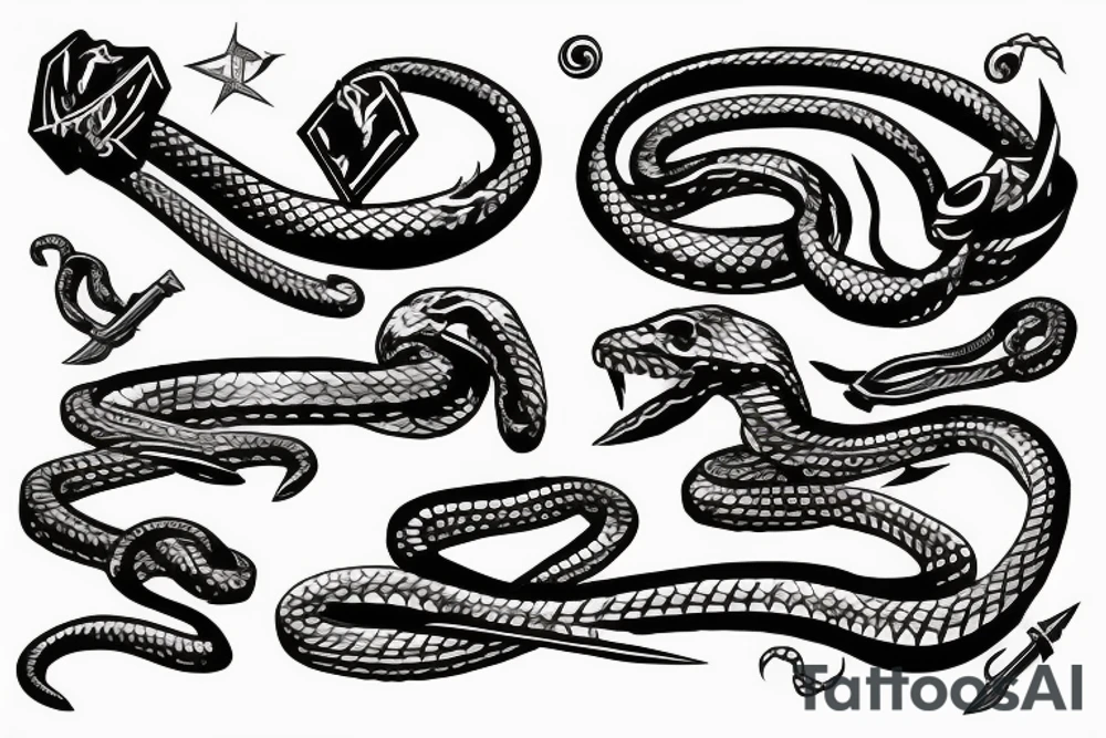 snake wrapped around a sword tattoo idea