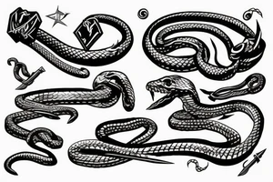 snake wrapped around a sword tattoo idea