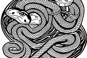 a vertical sword with a snake wrapped around once tattoo idea