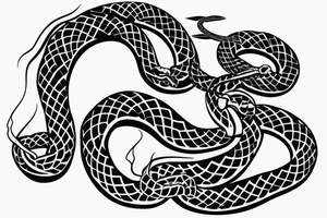 a vertical sword with a snake wrapped around once tattoo idea