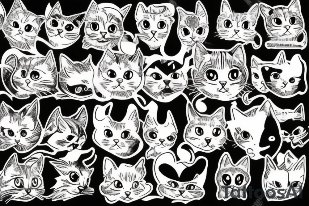 Happy cat tattoo idea