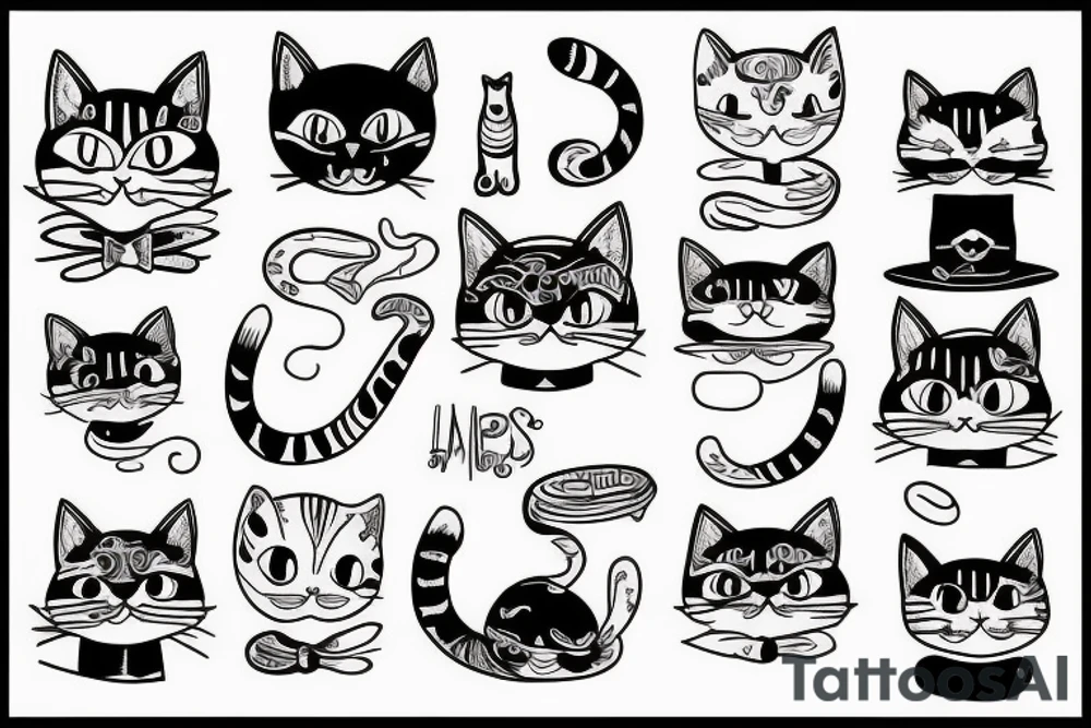 Happy cat tattoo idea
