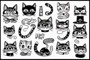Happy cat tattoo idea