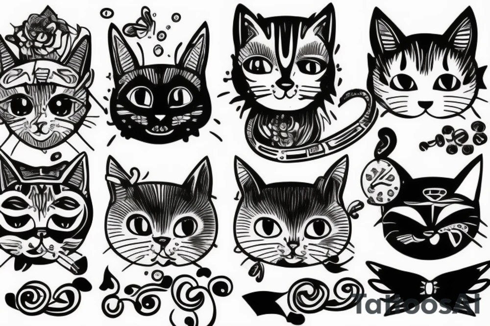 Happy cat tattoo idea