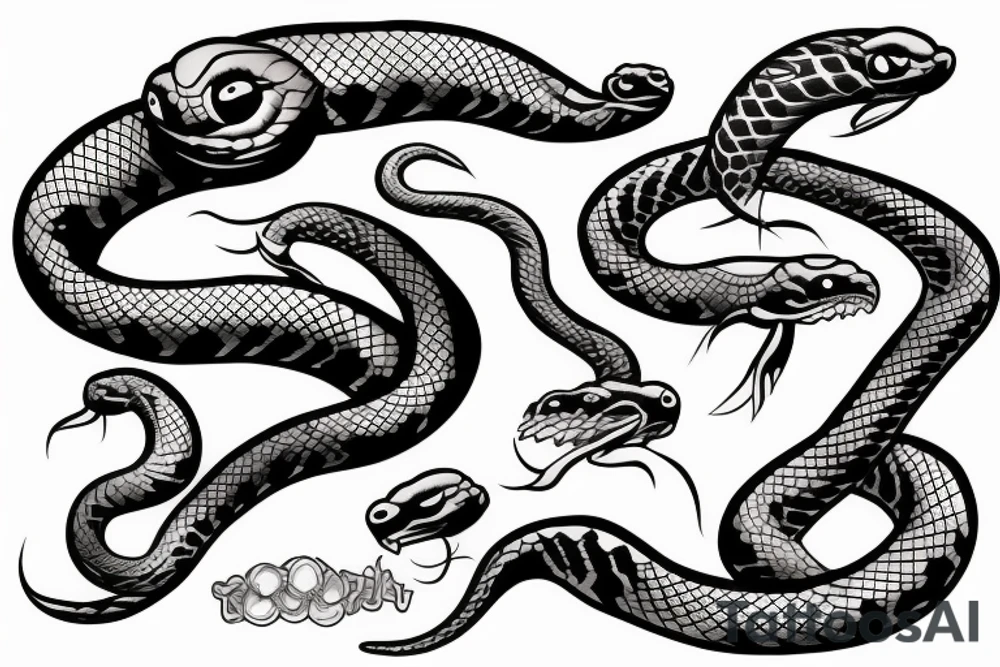 Angry snake tattoo idea