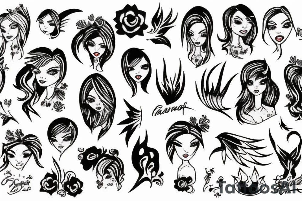 flame girly tattoo idea
