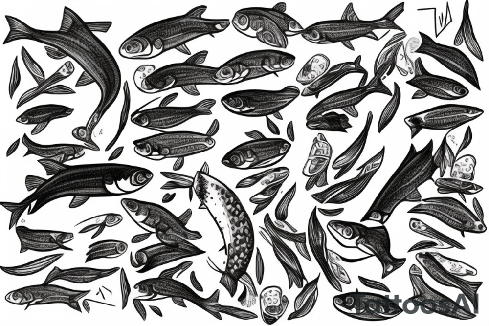 salmon tattoo idea