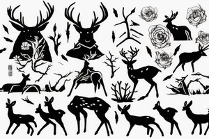 Shikamaru Nara, surrounded by deer, uses a shadow capture technique. tattoo idea