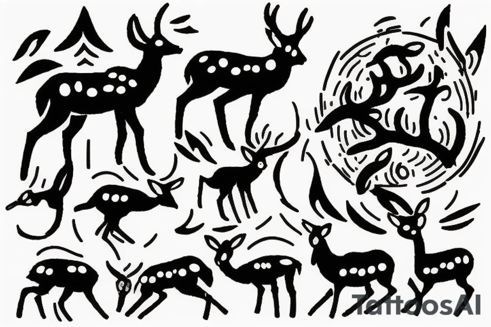 Shikamaru Nara, surrounded by deer, uses a shadow capture technique. tattoo idea