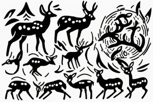 Shikamaru Nara, surrounded by deer, uses a shadow capture technique. tattoo idea