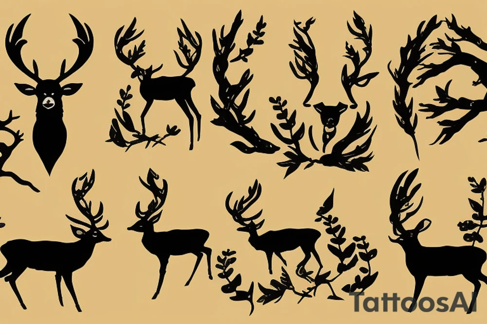 Shikamaru Nara, surrounded by deer, uses a shadow capture technique. tattoo idea