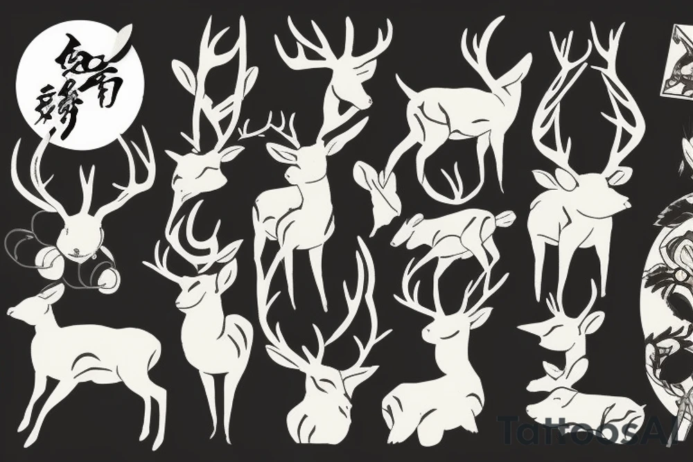Shikamaru Nara, surrounded by deer, uses a shadow capture technique. tattoo idea