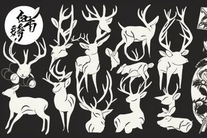 Shikamaru Nara, surrounded by deer, uses a shadow capture technique. tattoo idea