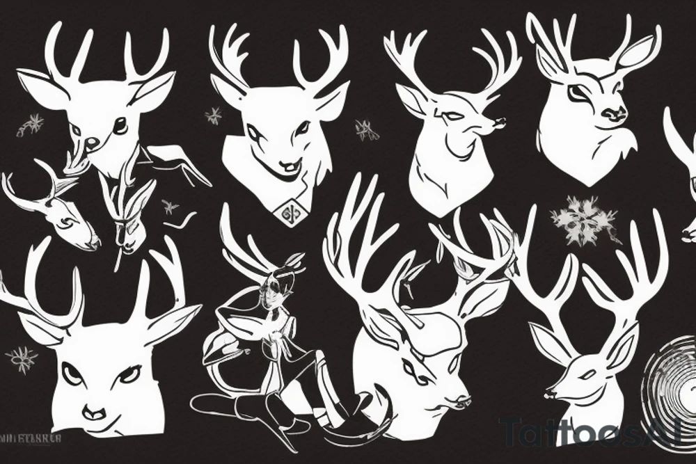 Shikamaru Nara, surrounded by deer, uses a shadow capture technique. tattoo idea