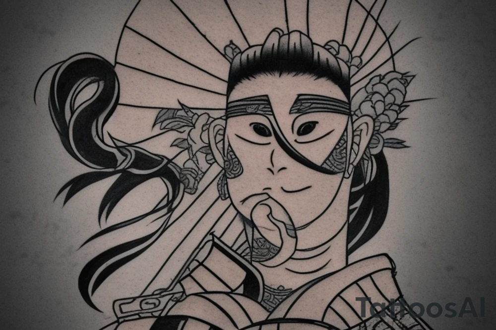 tattoo design of Shikamaru Nara in the Japanese traditional style. Use the shadow technique to create the effect of movement and depth. The size of the tattoo should be 15cm wide and 20cm tall. The color scheme should be traditional Japanese colors such as black, grey, red, and golden. The design should be detailed and realistic, while also reflecting the style of traditional Japanese art tattoo idea