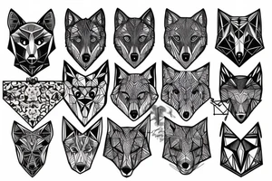 geometric Wolf tattoo idea