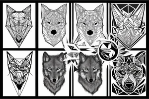 geometric Wolf tattoo idea
