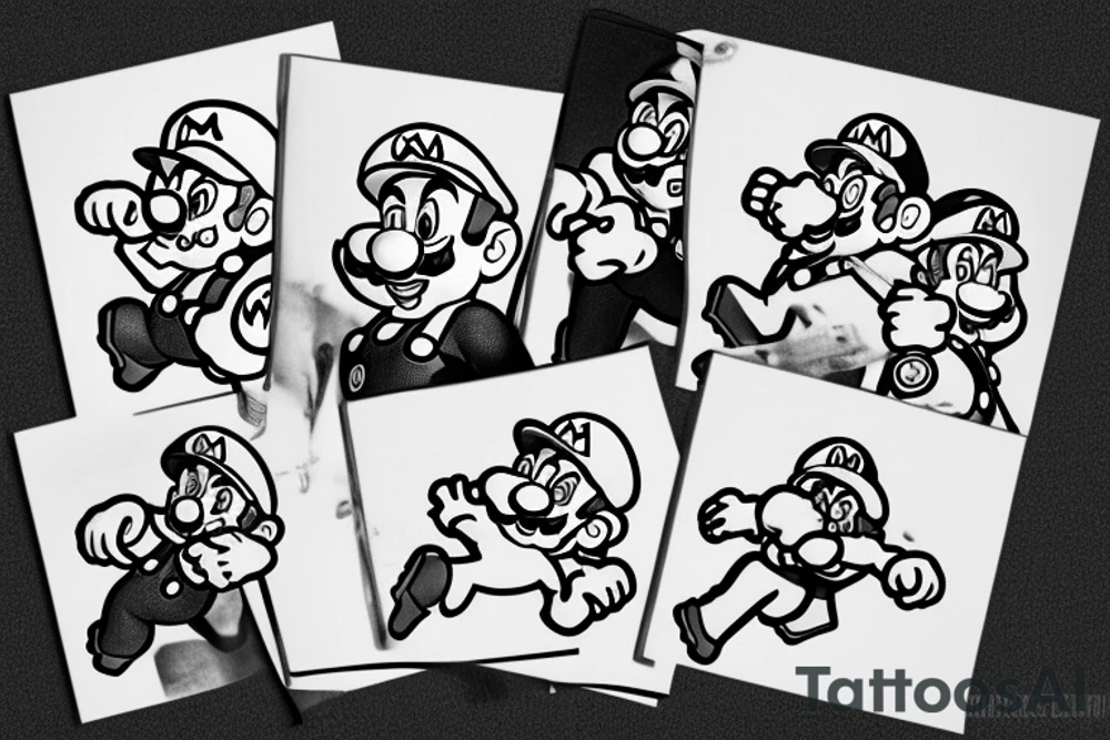 super mario in a cave tattoo idea