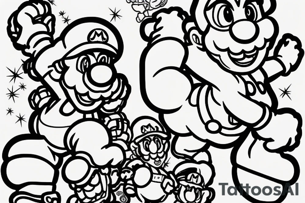 super mario riding yoshi tattoo idea
