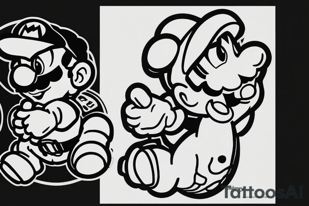 super mario riding yoshi tattoo idea