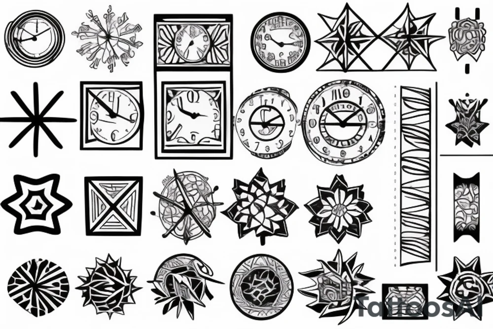 Sand clock geometric 5 cm width tattoo idea