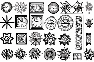 Sand clock geometric 5 cm width tattoo idea