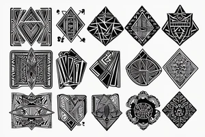 poker with geometric style tattoo idea
