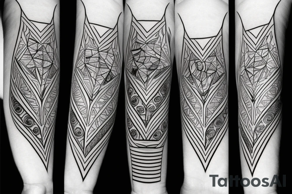 poker with geometric style tattoo idea